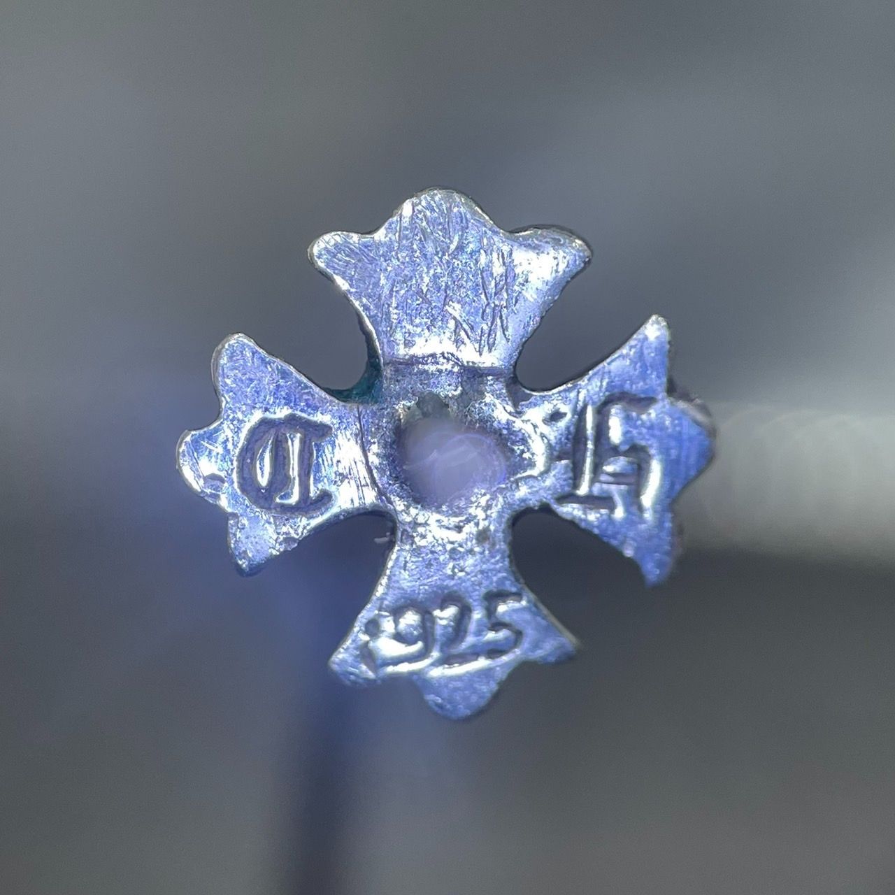 Chrome Hearts シルバーフープピアス CHROME HEARTS クロムハーツ（原本無） HOOP CROSS SML クロス