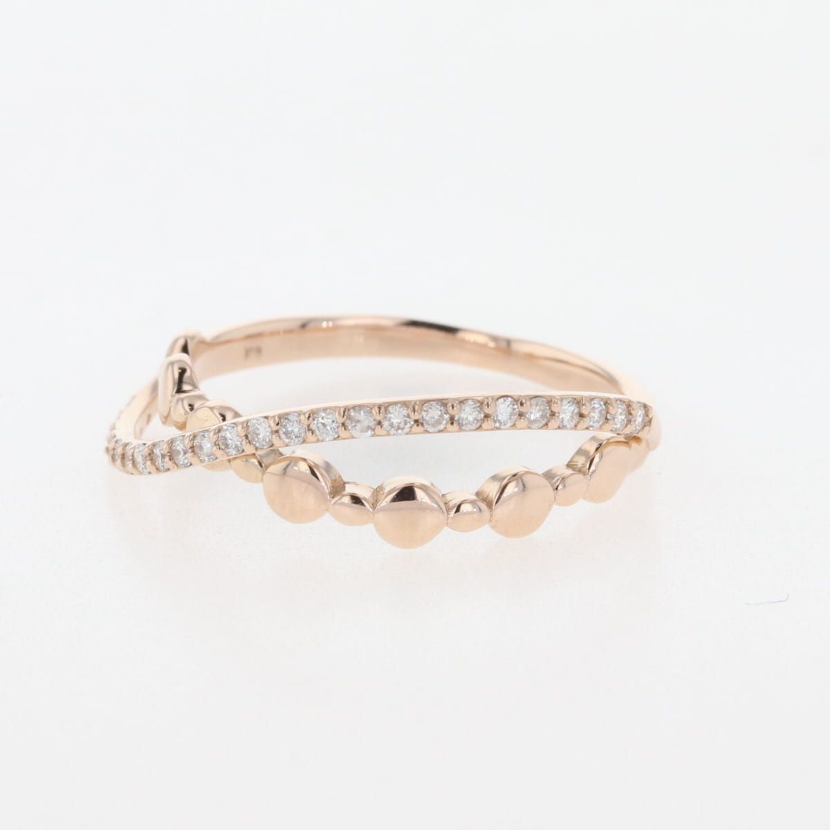 メレダイヤ デザインリング PG ピンクゴールド 指輪 リング 13.5号 K18 ダイヤモンド レディース