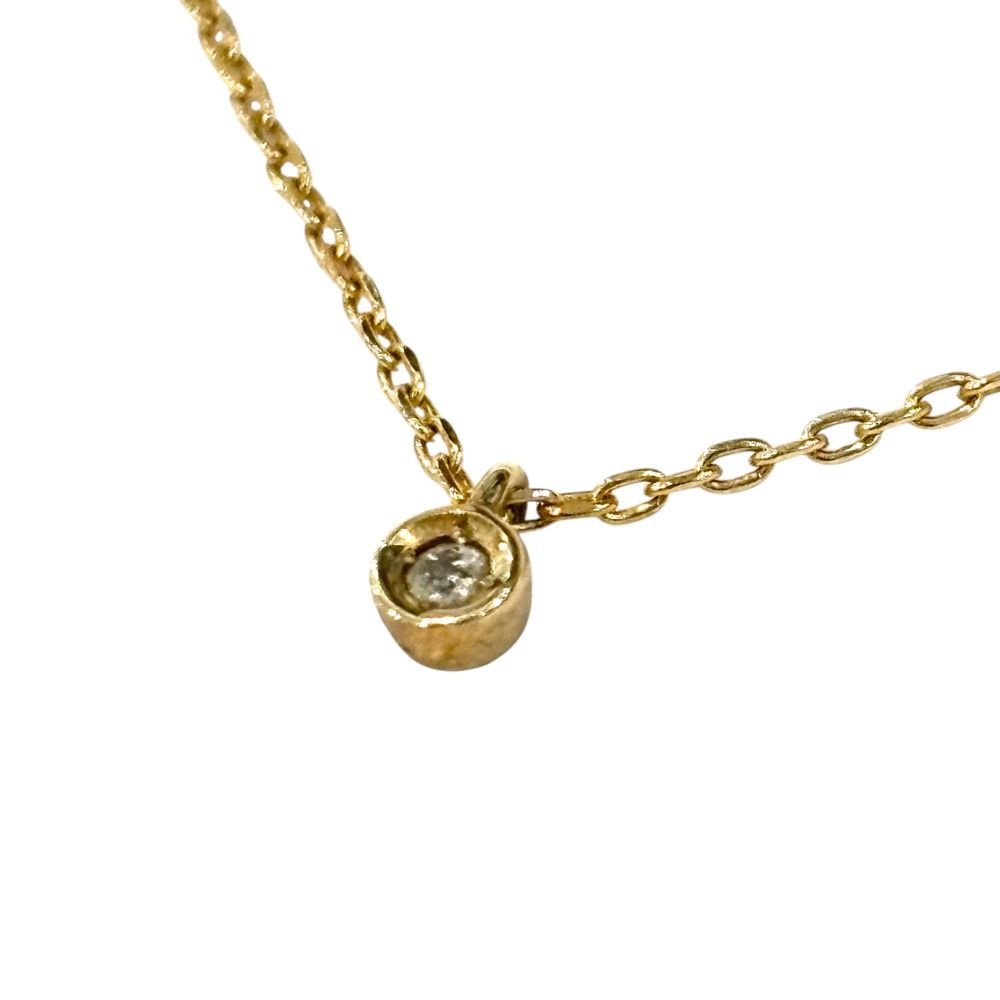 美品 agete アガット K10 1Pダイヤモンド 0.01ct ネックレス
