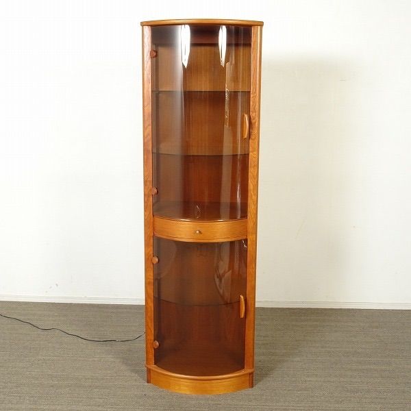 ◾︎SELUNO◾︎ デンマーク製チーク材 LYSGAARD MOBLER リスガードモブラー キュリオケース 飾り棚 照明付き アアルトウェグナーフィンユール WWW_NOITHATQUANGTHANH_NET