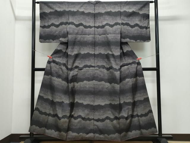 平和屋着物●本場縞大島紬　染大島　訪問着　ろうけつ染　霞文　暈し染め　福永織物謹製　証紙付き　正絹　逸品　未使用　AABC4811zg 平和屋着物○本場染大島紬 訪問着 絞り 霞文 暈し染め 正絹