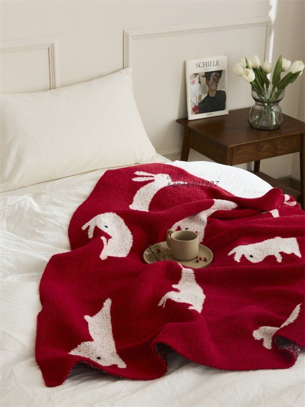 うさぎのブランケットニットブランケット昼寝オフィスソファカジュアルブランケットマフラー am4a401927