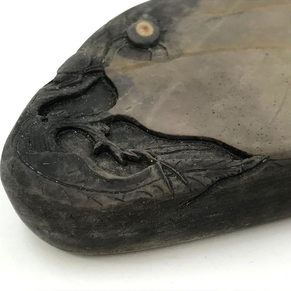 端州石硯 すずり 全長約15.8cm 木箱付き 詳細不明 長期保管品