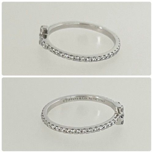 ★Tiffany&Co.★Tワイヤー ダイヤリング Au750 ホワイトゴールド ティファニー Tワイヤーリング 750/ダイヤモンド | ブランド品