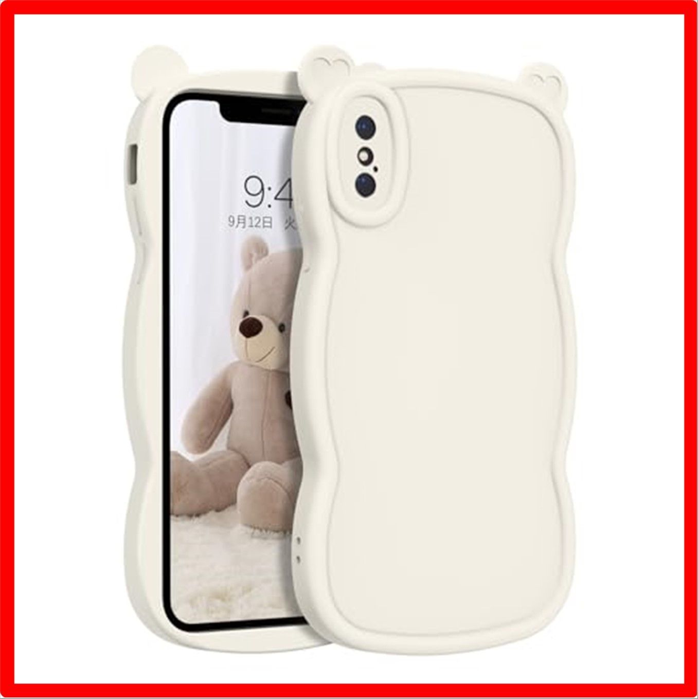 【セール中】ホワイト_iPhone X/XS VENINGO iPhone X ケース XS ケース 韓国 おしゃれ 可愛い シンプル 薄型 軽量 耐衝撃 全面