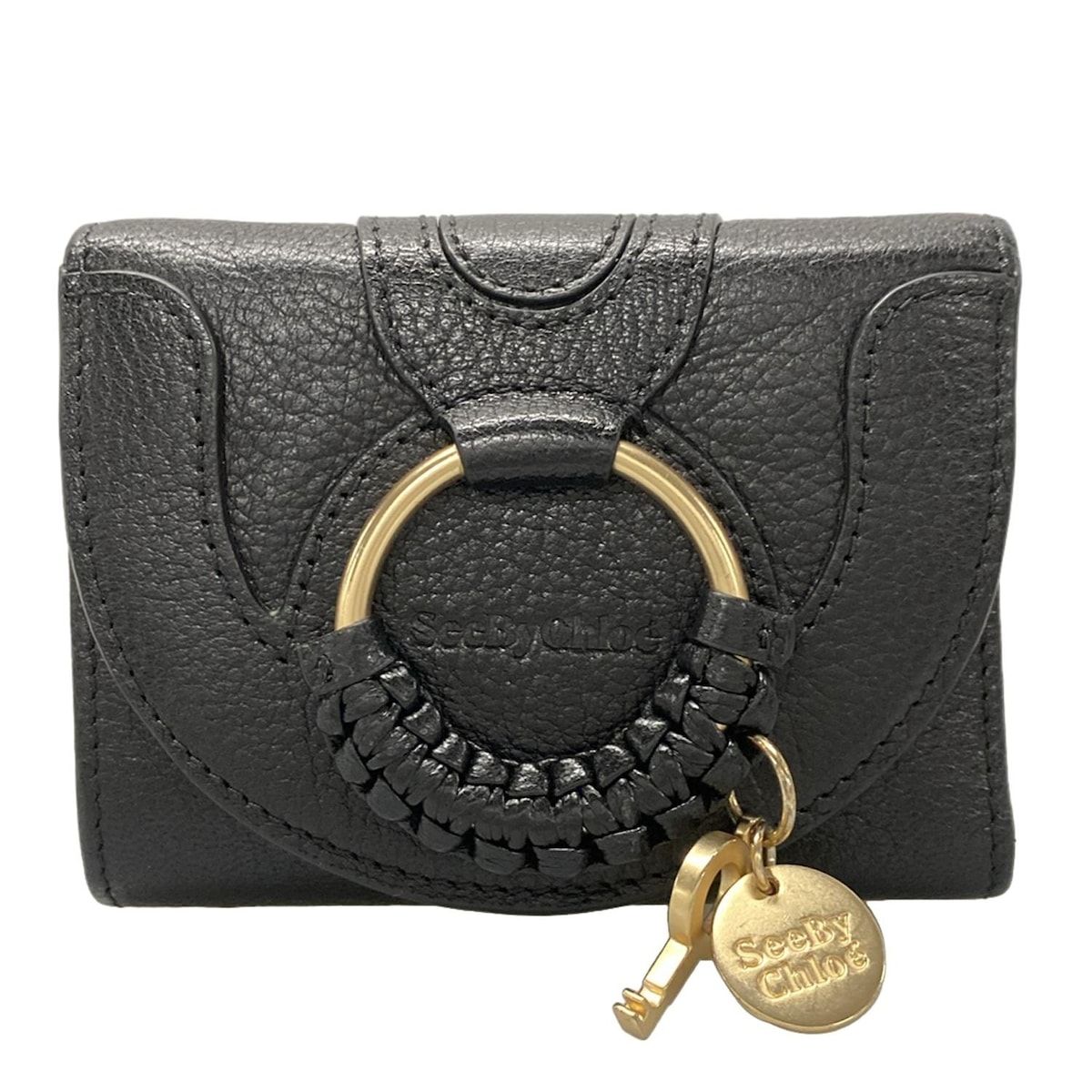 新品　シーバイクロエ　See by Chloé 黒 レザー 三つ折り財布 Chloé ブラック 三つ折り財布 SEE BY CHLOE(シーバイクロエ) 3つ折り