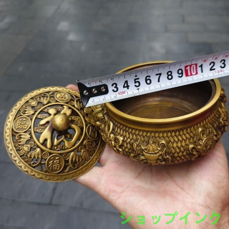 銅 細工 彩藍蓮華龍弔り式香炉 倒流香 装飾品 現代工芸品 美術品 置物 銅 細工 彩藍蓮華龍弔り式香炉 倒流香 装飾品 現代工芸品 美術品