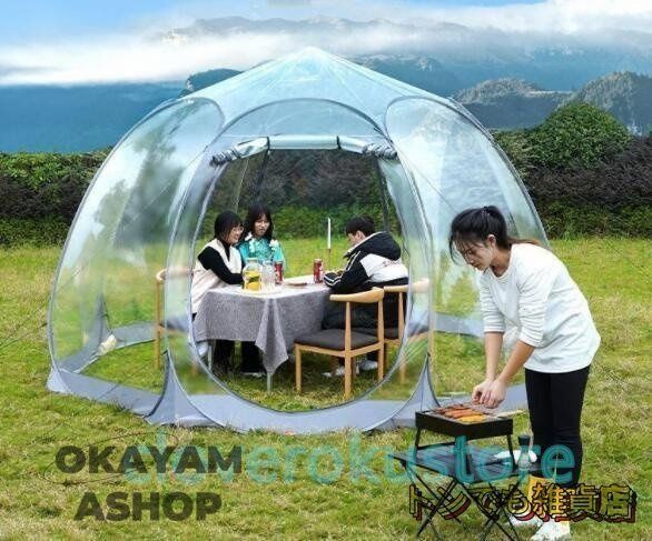 人気推薦 実用テント雨対策アウトドアテント高品質|防湿アウトドア露天透明星空テントキャンプビーチ釣りテント