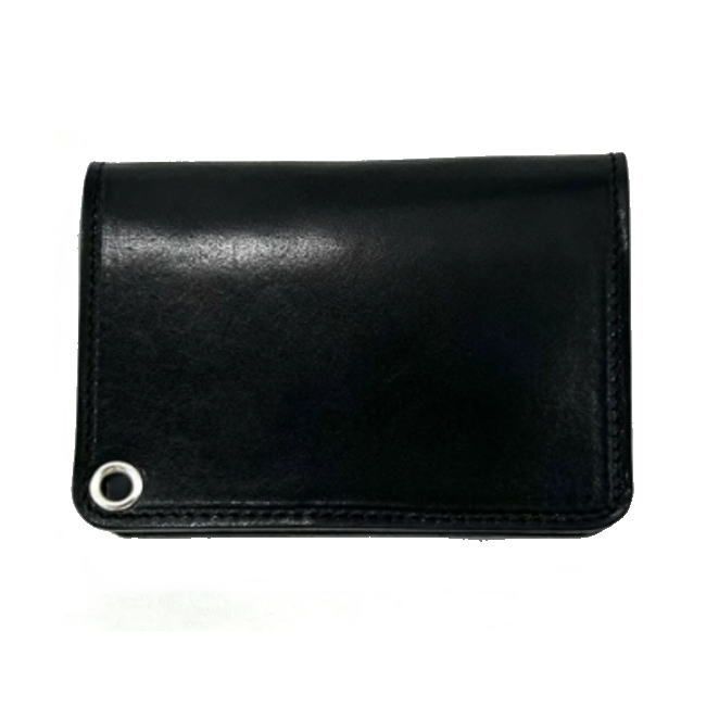 【 イタリアンレザー 】 ミニ財布 （ 黒 × ダークブラウン ） イタリアンレザー  ミニ財布 （ 黒 × ダークブラウン ）