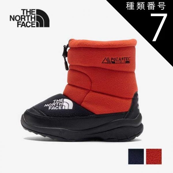 種類7 UK|19 ザ ノース フェイス THE NORTH FACE ブーツ キッズ ヌプシ ブーティ VII ポーラーテック NFJ52470 K NSE BOOT VII PLT ウィンターブーツ ニットフリース スノーブーツ 子ども 長靴 オレンジ ネ