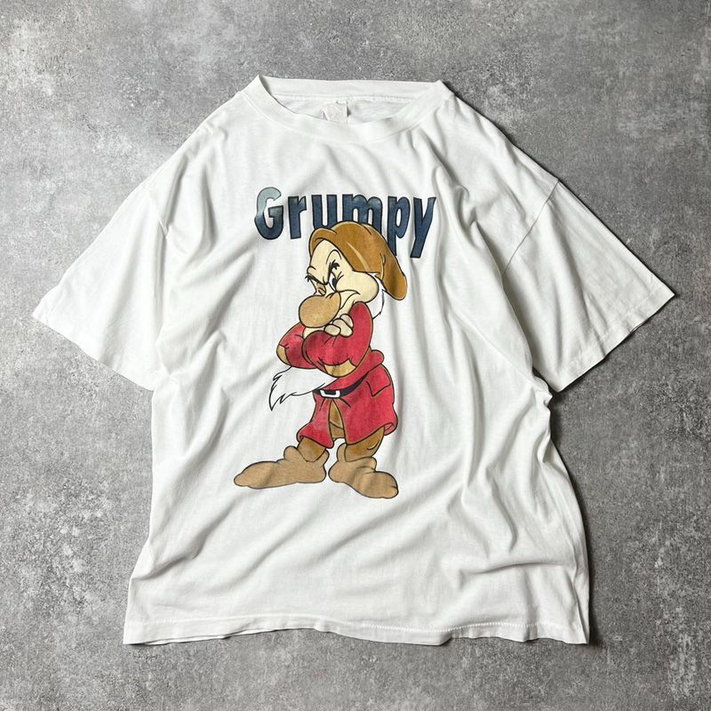 90s ディズニー 白雪姫 7人のこびと グランピー プリント 半袖 Tシャツ
