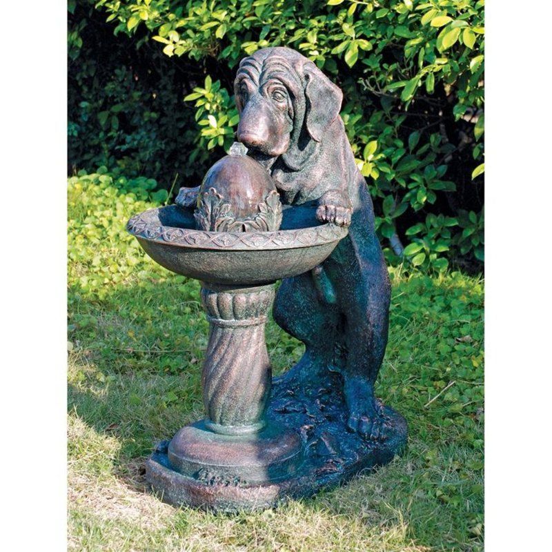 水を飲む犬の噴水彫像庭園花壇オーナメントアート工芸オブジェ園芸インテリア置物プレゼント贈り物輸入品