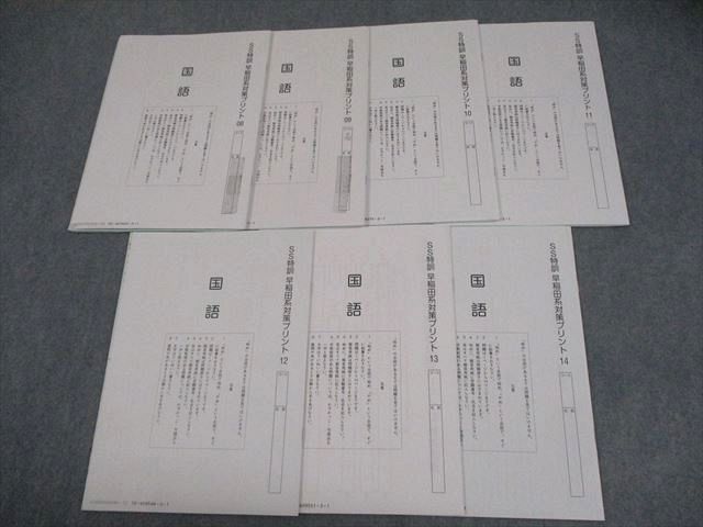 SAPIX サピックス 小6 国語 SS特訓 早稲田系対策プリント 08～14