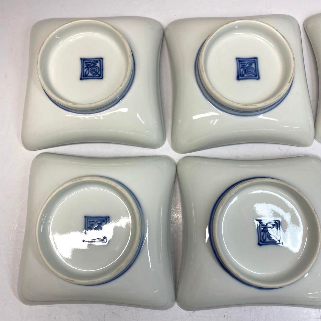 12代　酒井田柿右衛門　角皿5枚　幅10.5㎝　東な6-0505② 12代 酒井田柿右衛門 角皿5枚 幅10.5㎝ 東な6-0505② - メルカリ