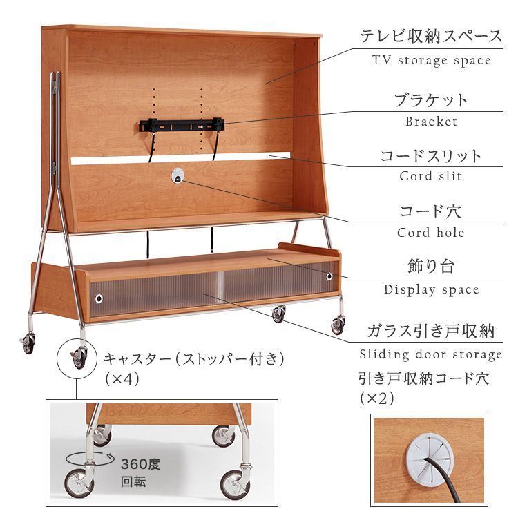 最短当日配送。 ♪テレビスタンド シェルフ 32～55インチ対応 キャスター付 テレビ台 テレビスタンド テレビボード リビング シェルフ