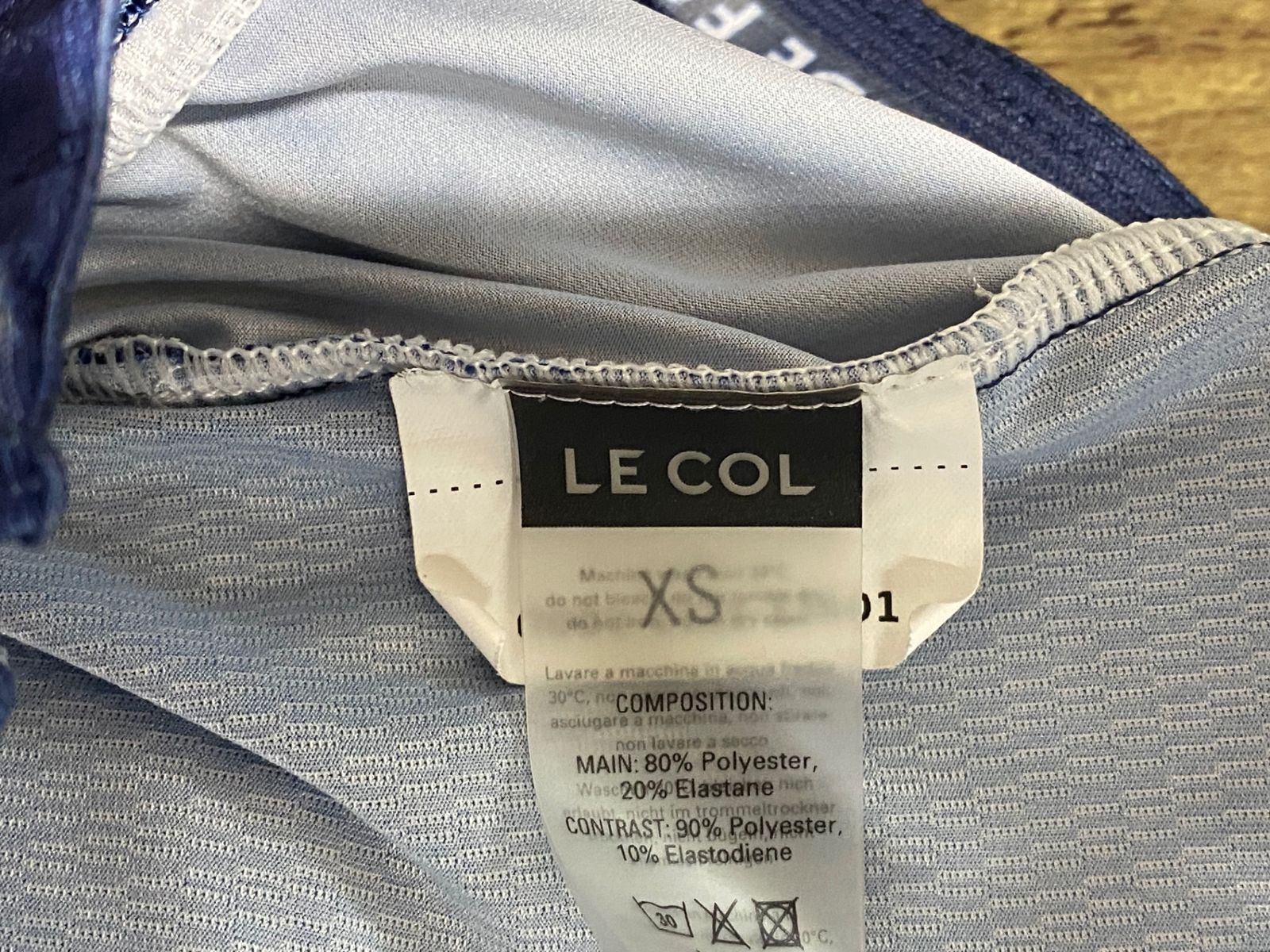 JD799 ルコル LECOL LC CCクラブ 半袖 サイクルジャージ 青 S ※スレ