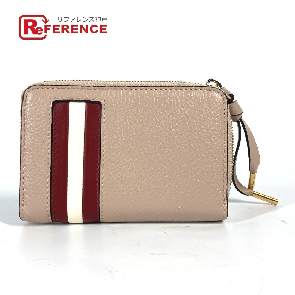 BALLY ショップ バリー コインケース ロゴ 財布 小銭入れ MORRIN レザー ピンクベージュ系