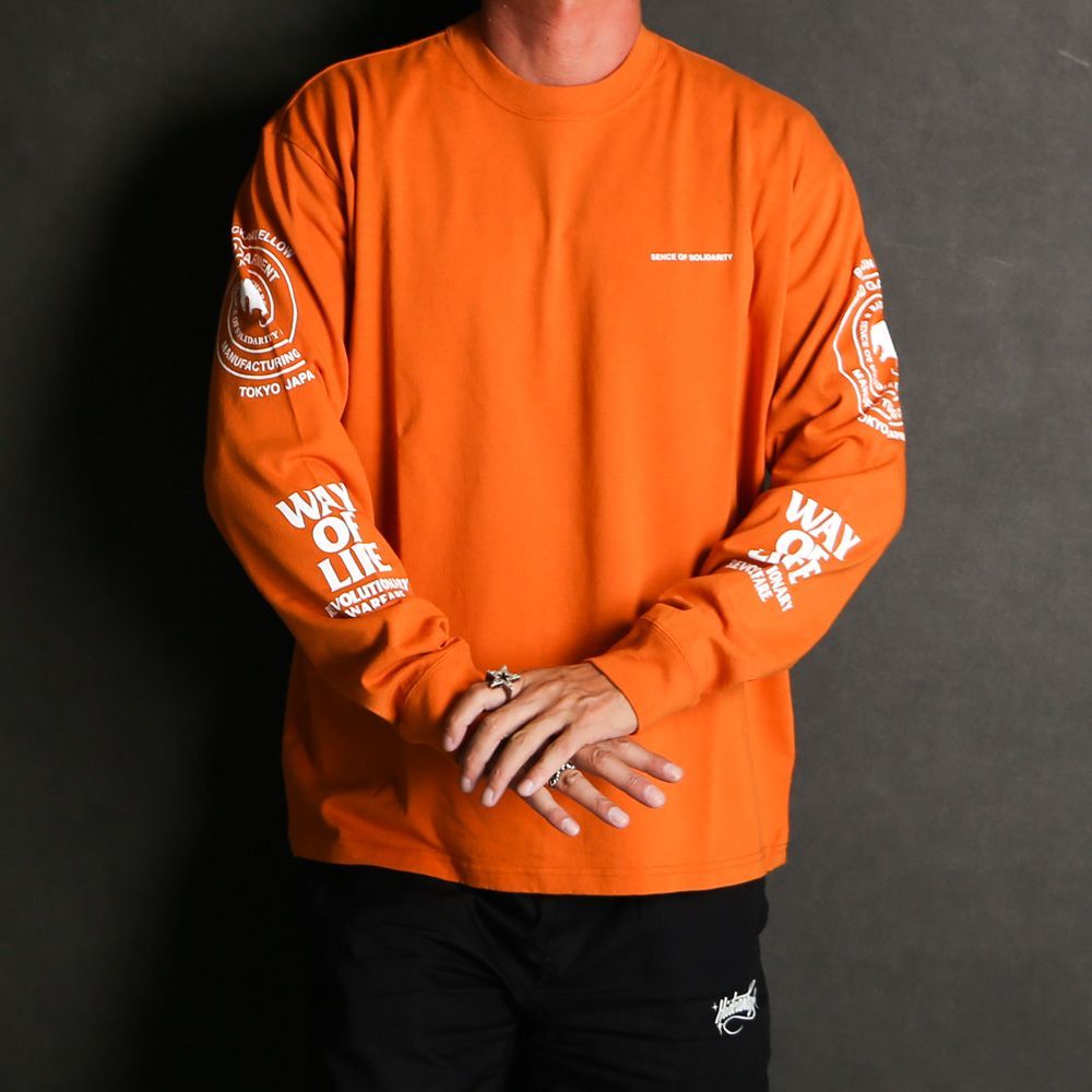 RATS/ラッツ】TWO WHEEL L/S TEE - ORANGE / ロングスリーブ Tシャツ 