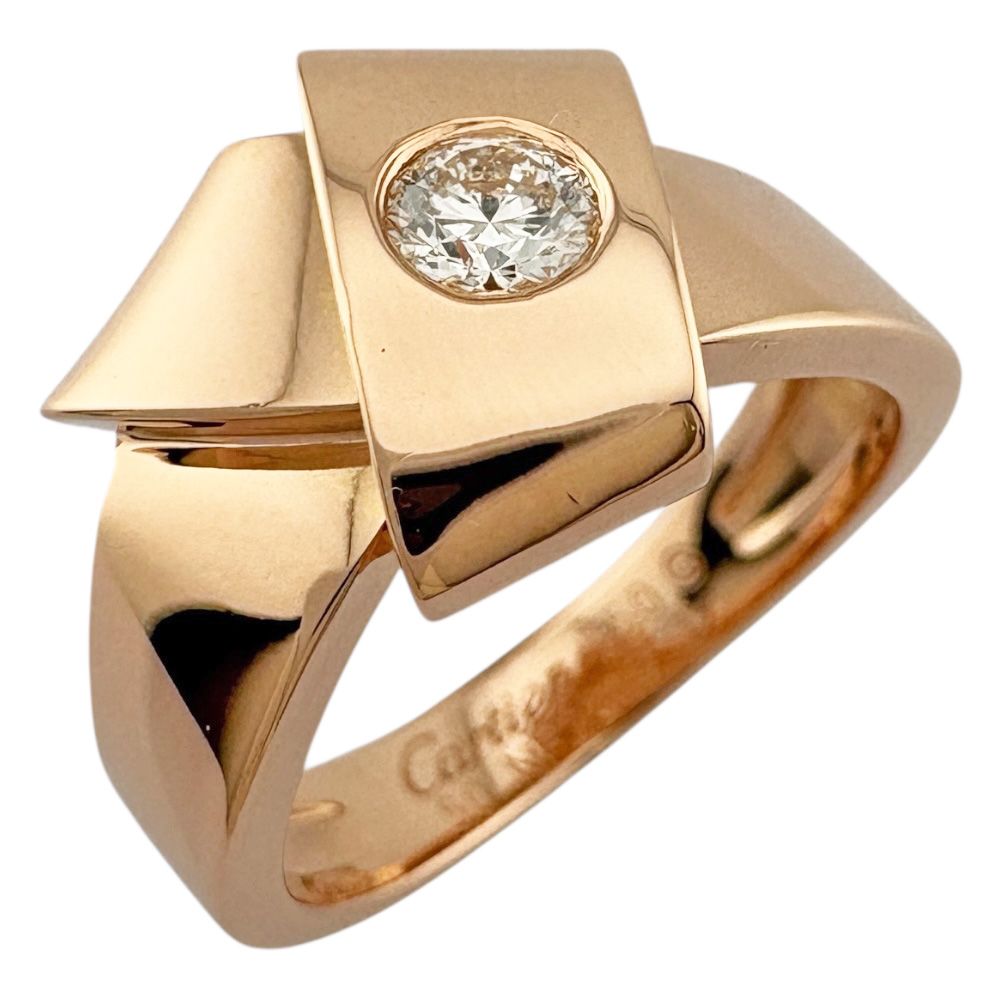 カルティエ ノット 1Pダイヤモンド リング 指輪 10号 18金 K18ピンクゴールド ダイヤモンド レディース CARTIER カルティエ