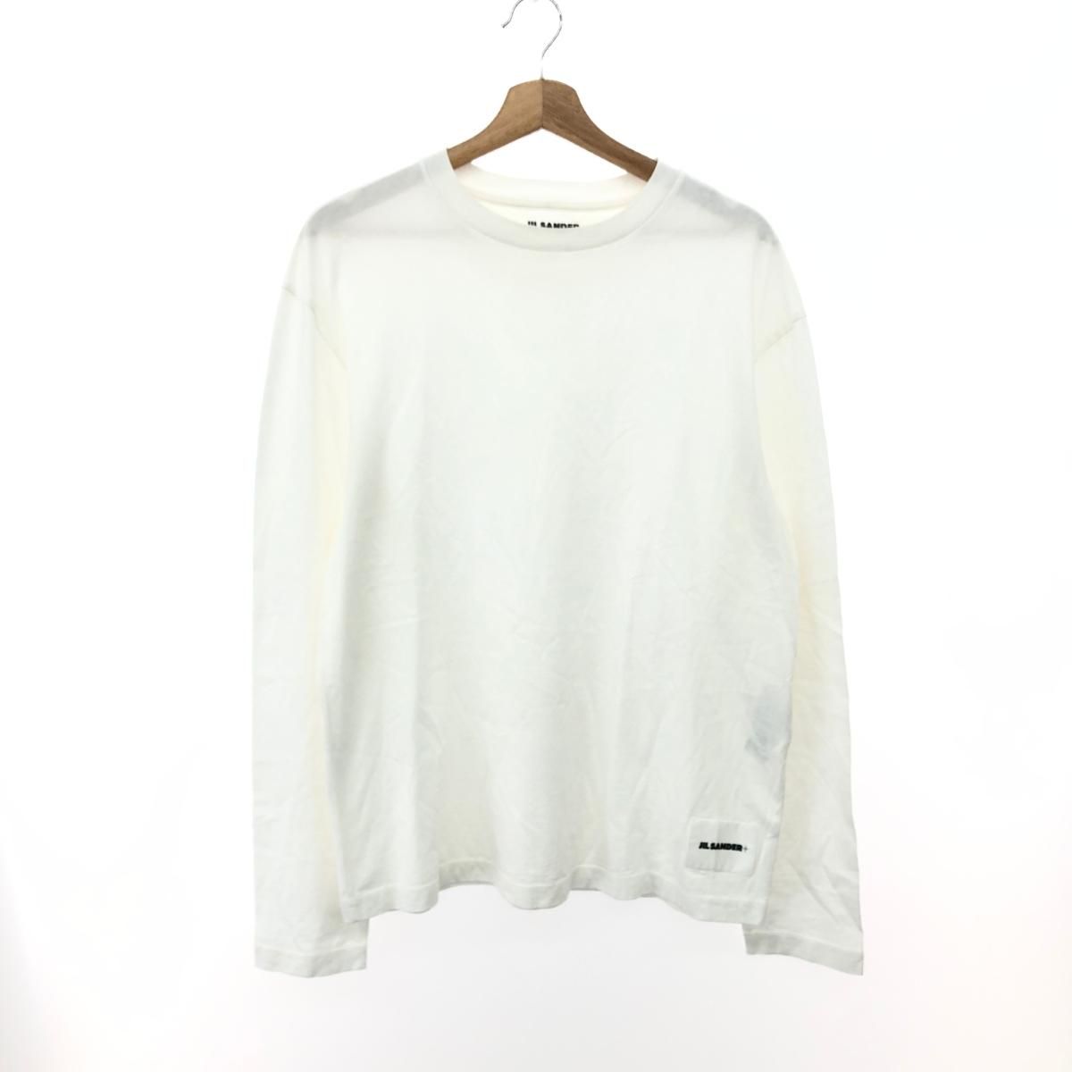 JIL SANDER ジルサンダー ジルサンダープラス 長袖カットソー サイズ:M スクエアタグ ホワイト メンズ / 243001002690