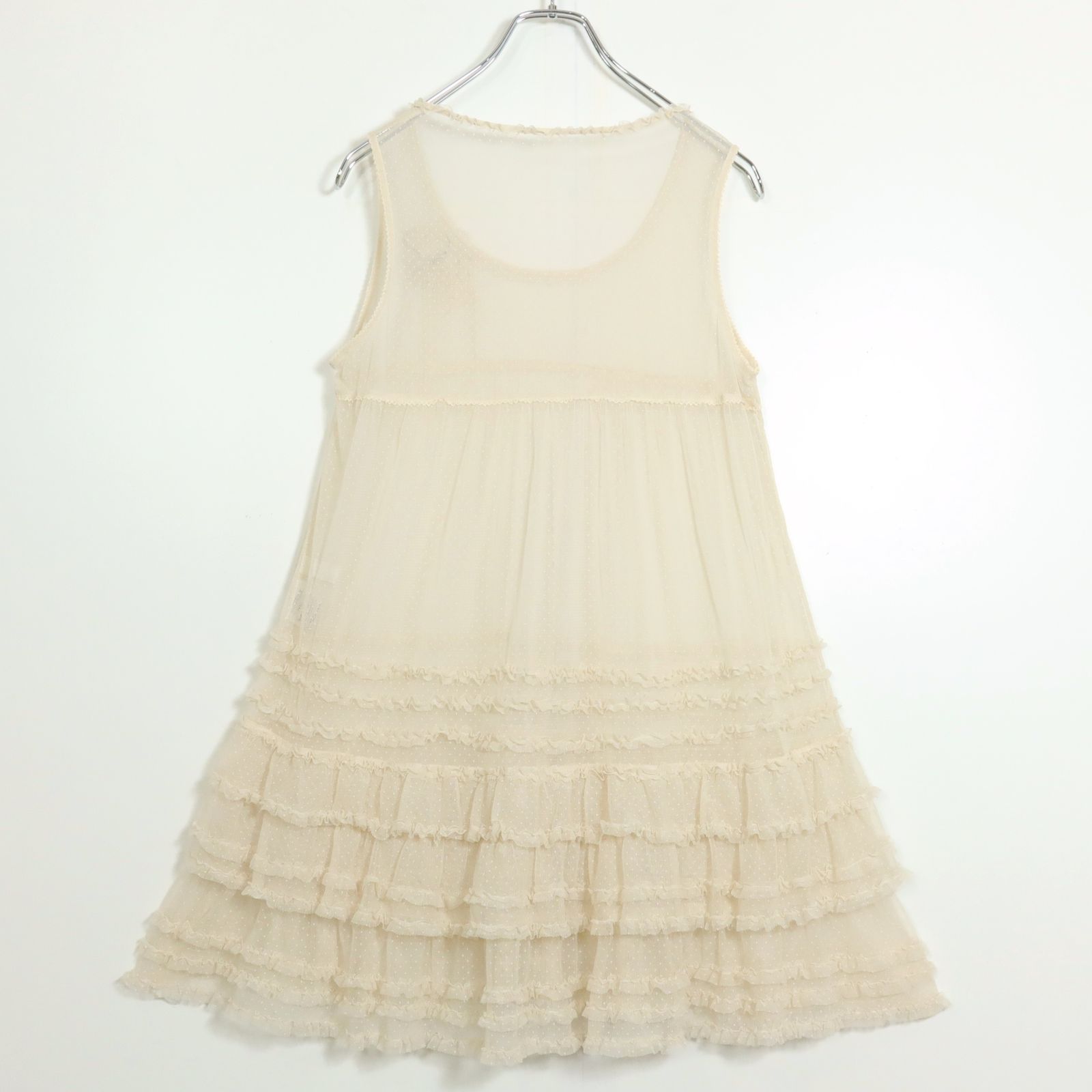 美品】ピンクハウス☆総レース♪かぶせ段々フリルのブラウス  