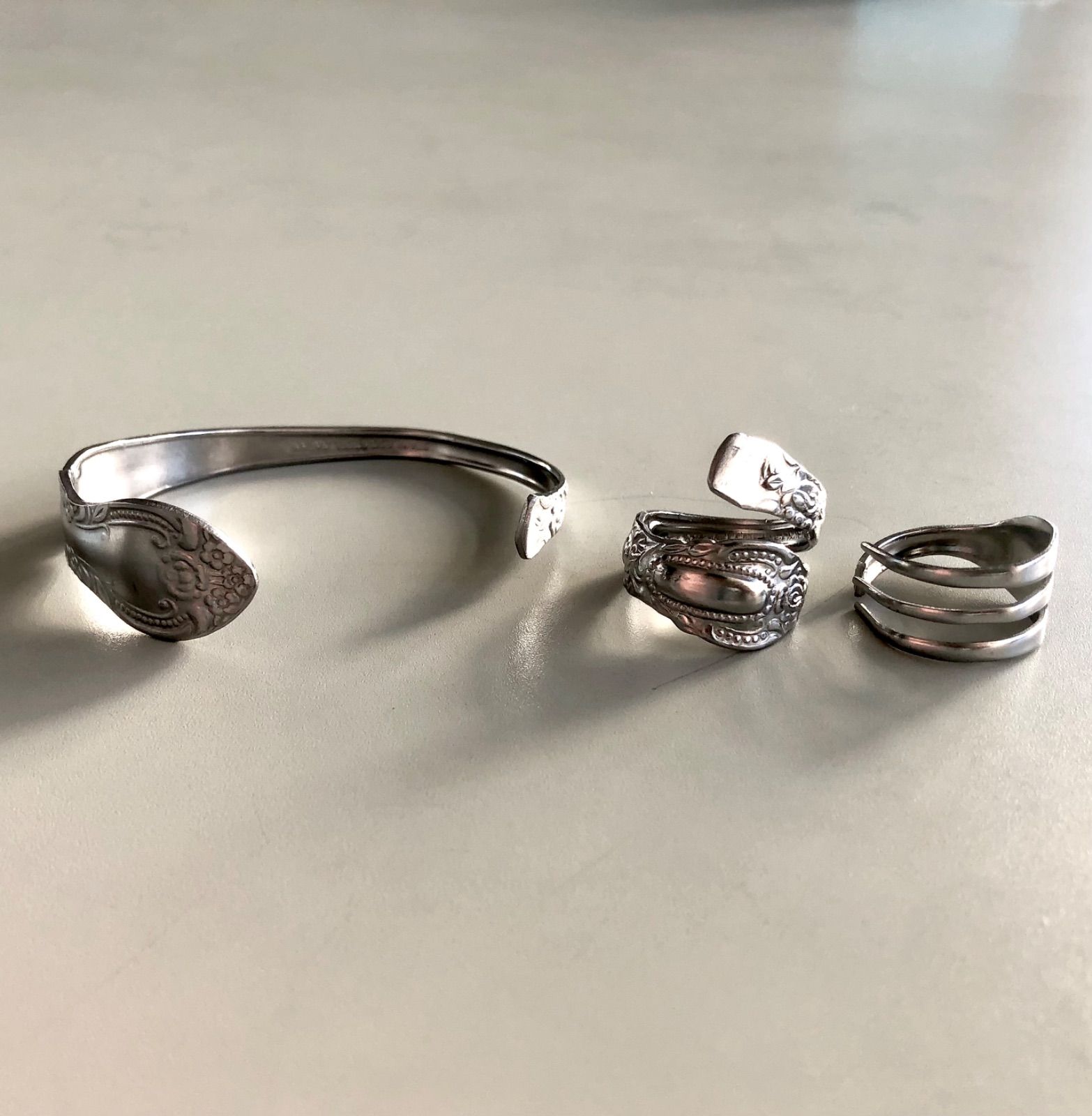 ファッションなデザイン - 品質ファッション 高 スプーンバングル セット スプーンリング アクセサリー
