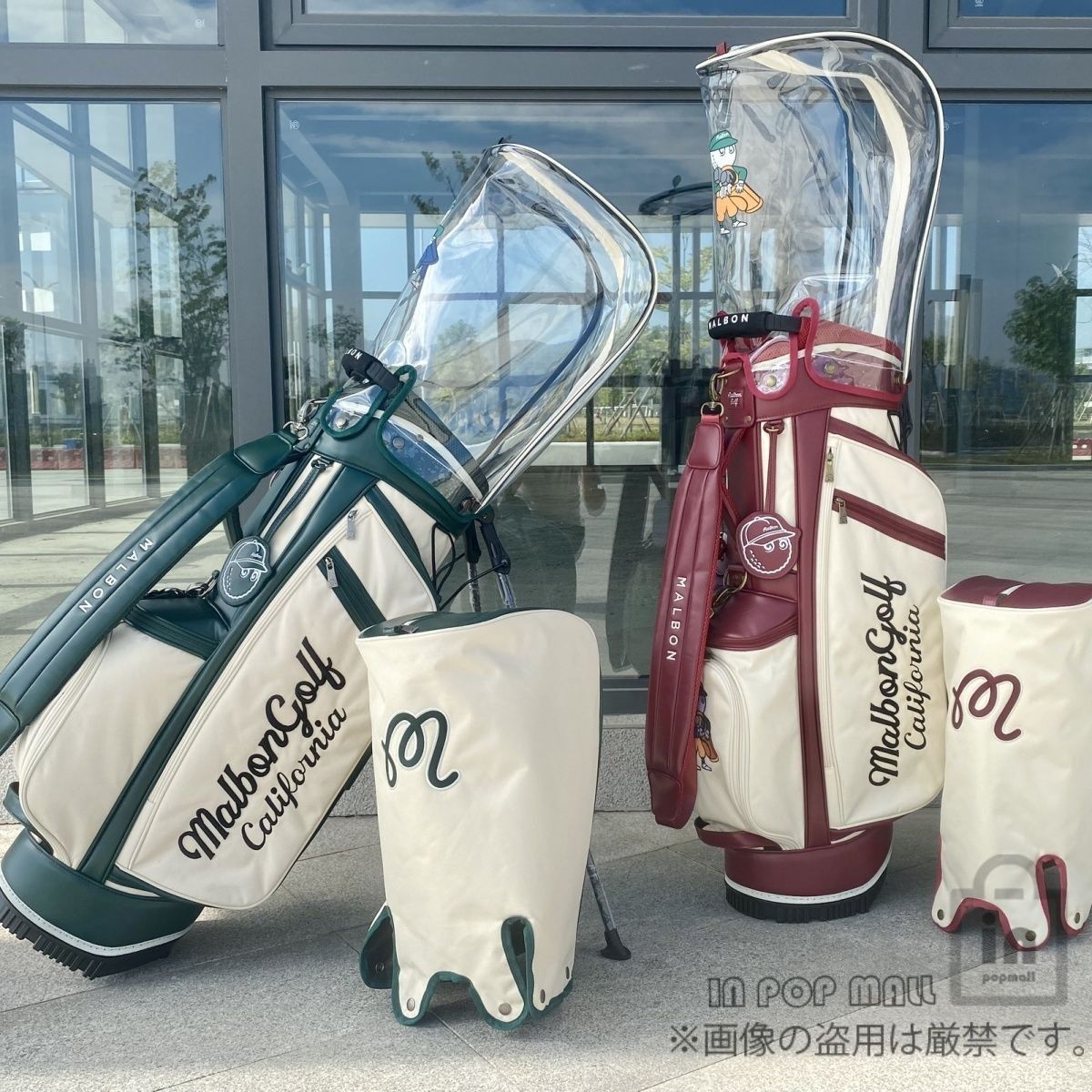 malbon golf マルボンゴルフ キャディバッグ ゴルフバッグ 耐摩耗性 防水 バケットスタンドバッグ レッド グリーン