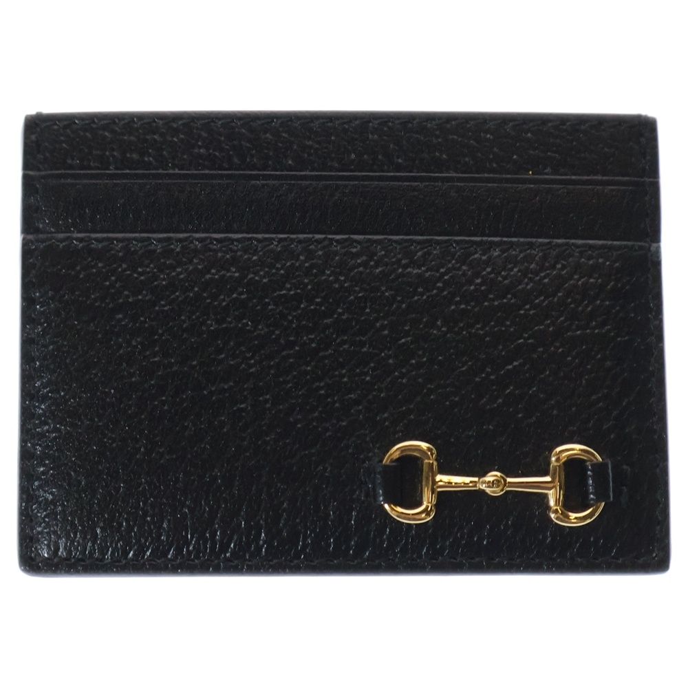グッチ　ホースビット 名刺入れ/カードケース GUCCI (グッチ) ホースビット レザー カードケース ブラック