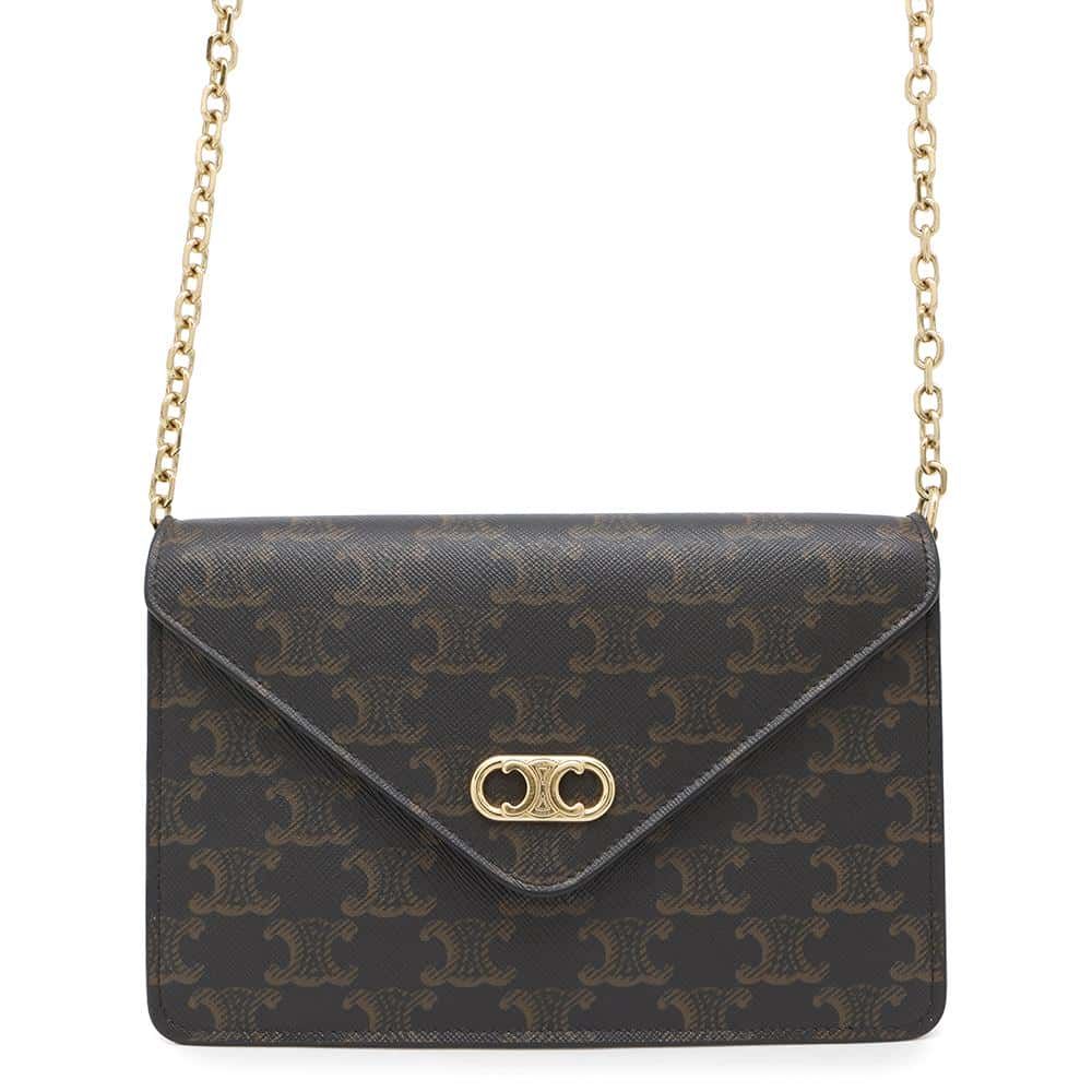 セリーヌ チェーンウォレット トリオンフ マイヨン PVC 10F822CZT  