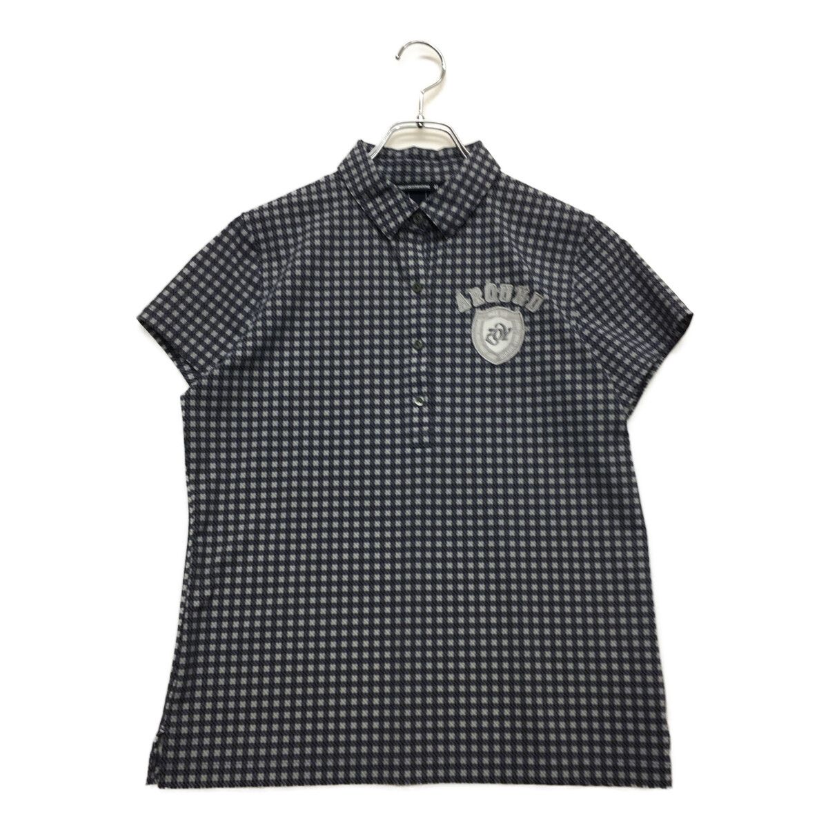 中古 レディース ゾーイ ZOY 半袖ポロシャツ 40(L) 紺×グレー ネイビー
