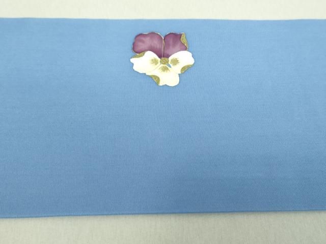 平和屋着物○塩瀬 九寸名古屋帯 作家物 手描き 花鳥文 金彩 正絹