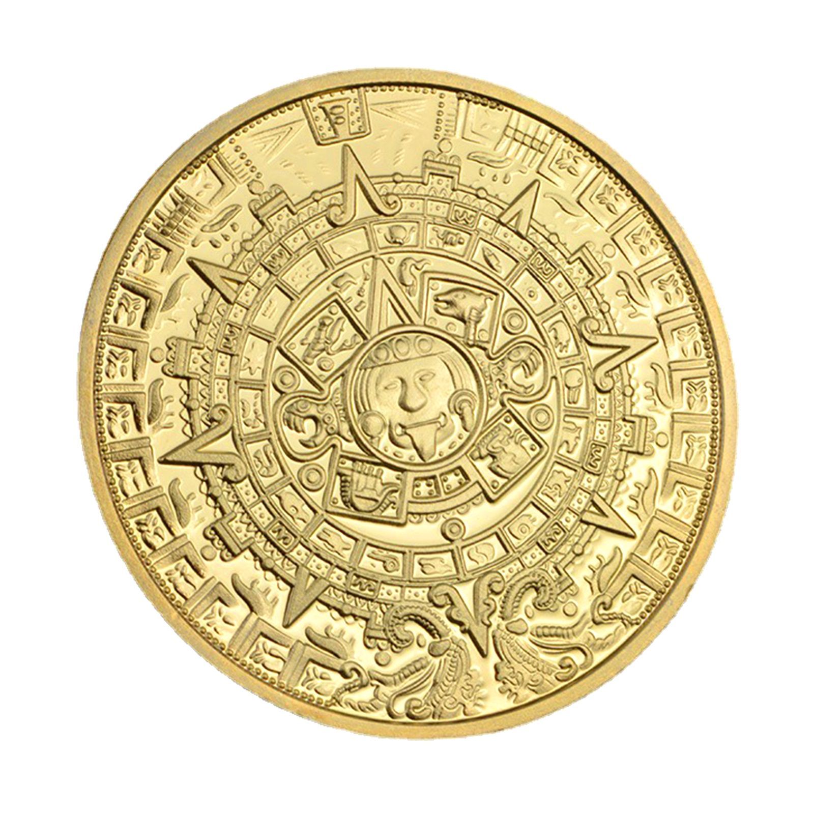 マヤ記念コイン ピラミッド日時計金貨 アメリカ大陸の金銀貨 メキシコ
