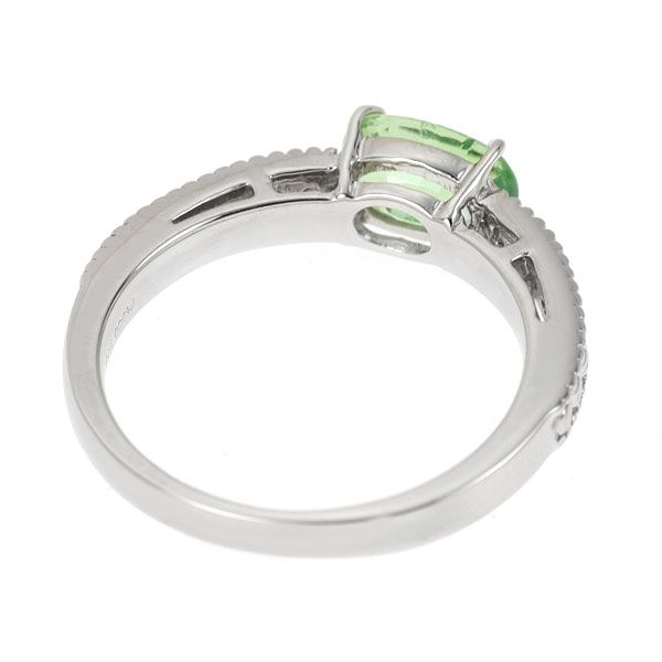 Pt900 グロッシュラーライト ミント ガーネット ダイヤモンド リング  