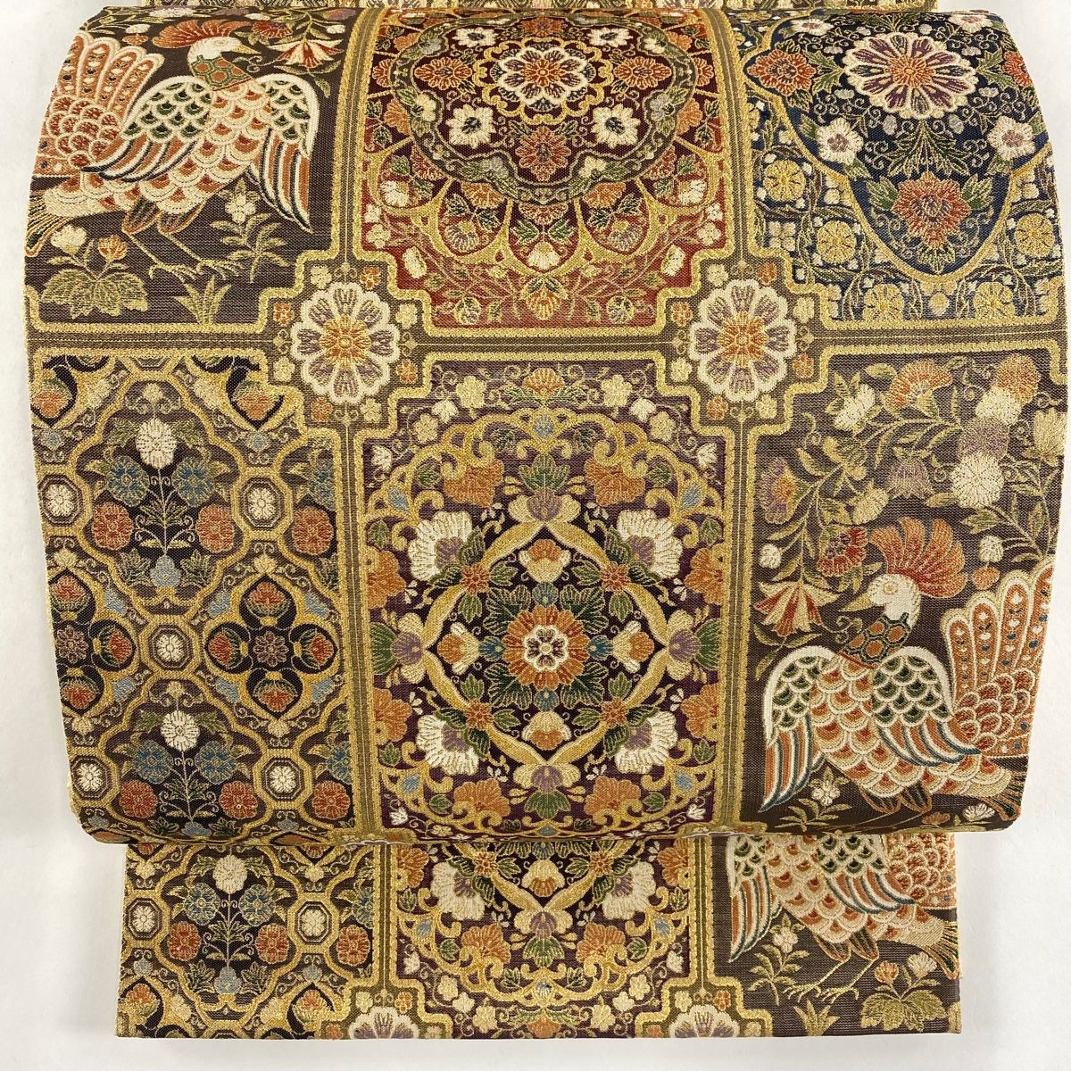 袋帯 美品 名品 花鳥 華文 箔 金色 六通 正絹 【中古】 - メルカリ