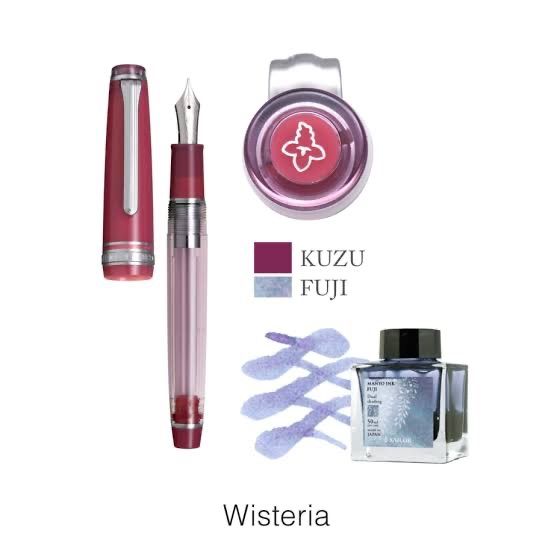 セーラー万年筆 海外モデル ウィステリア Wisteria 赤紫 中字 藤 花 セーラー万年筆 海外限定 プロギアスリム 万葉シリーズ 第二弾