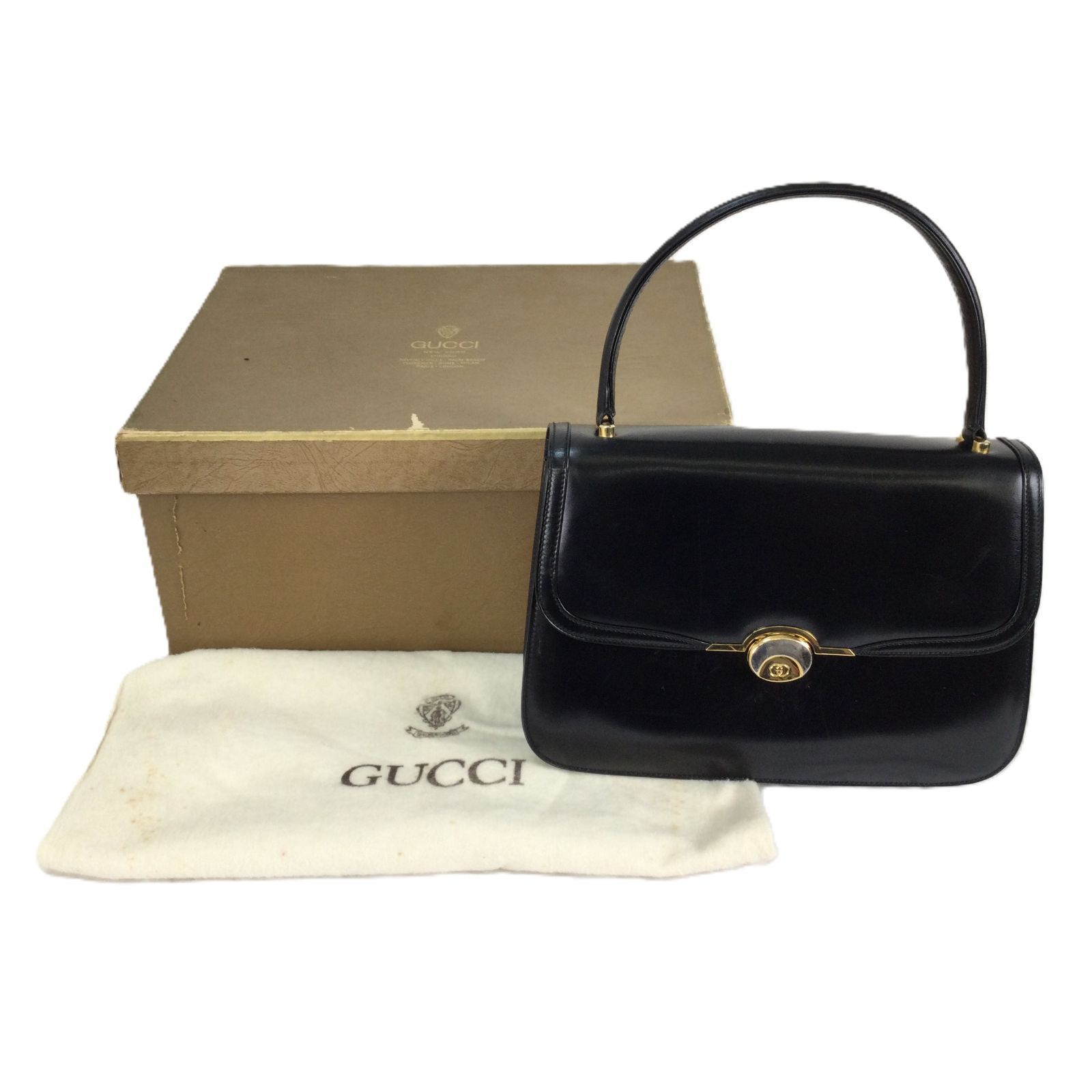 1410 GUCCI グッチ オールドグッチ ハンドバッグ レディース 鞄 ブラック ブランドバッグ エントルピー