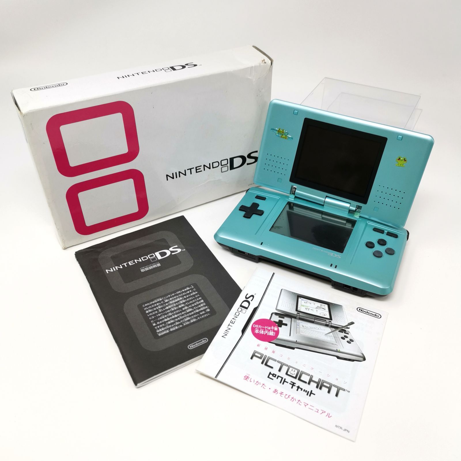 任天堂 DS ターコイズブルー タッチペンなし 両側とも折りたたみの軸 