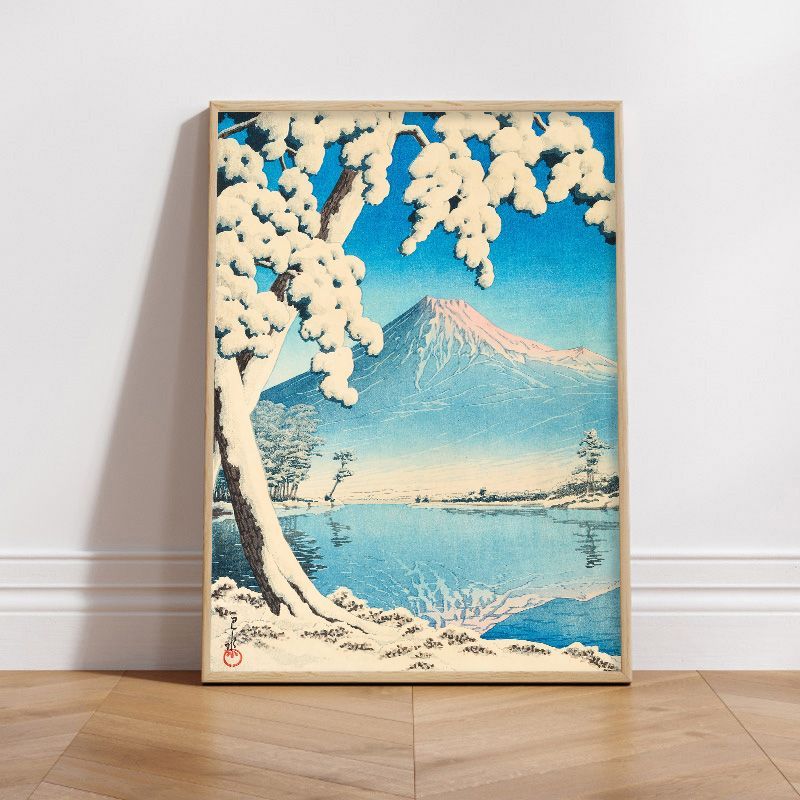 川瀬巴水の木版画「富士の雪晴 田子の浦」 A4サイズ 川瀬