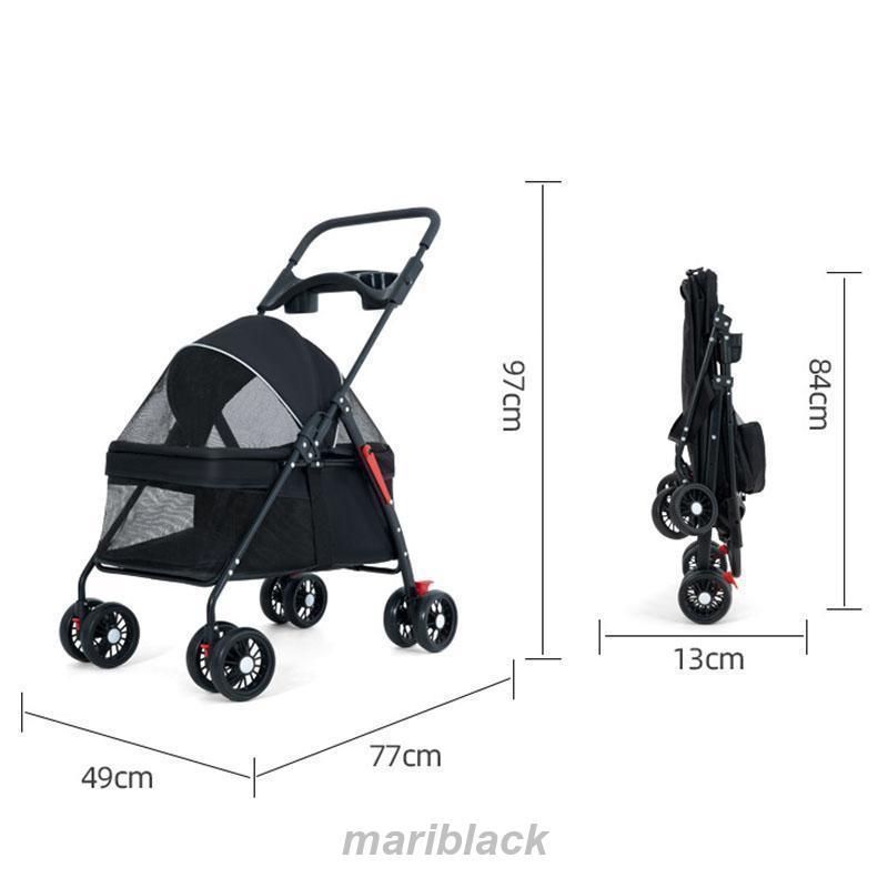ペットカート折り畳み 二段式分分離 ブレーキ付き360度前輪 多頭飼