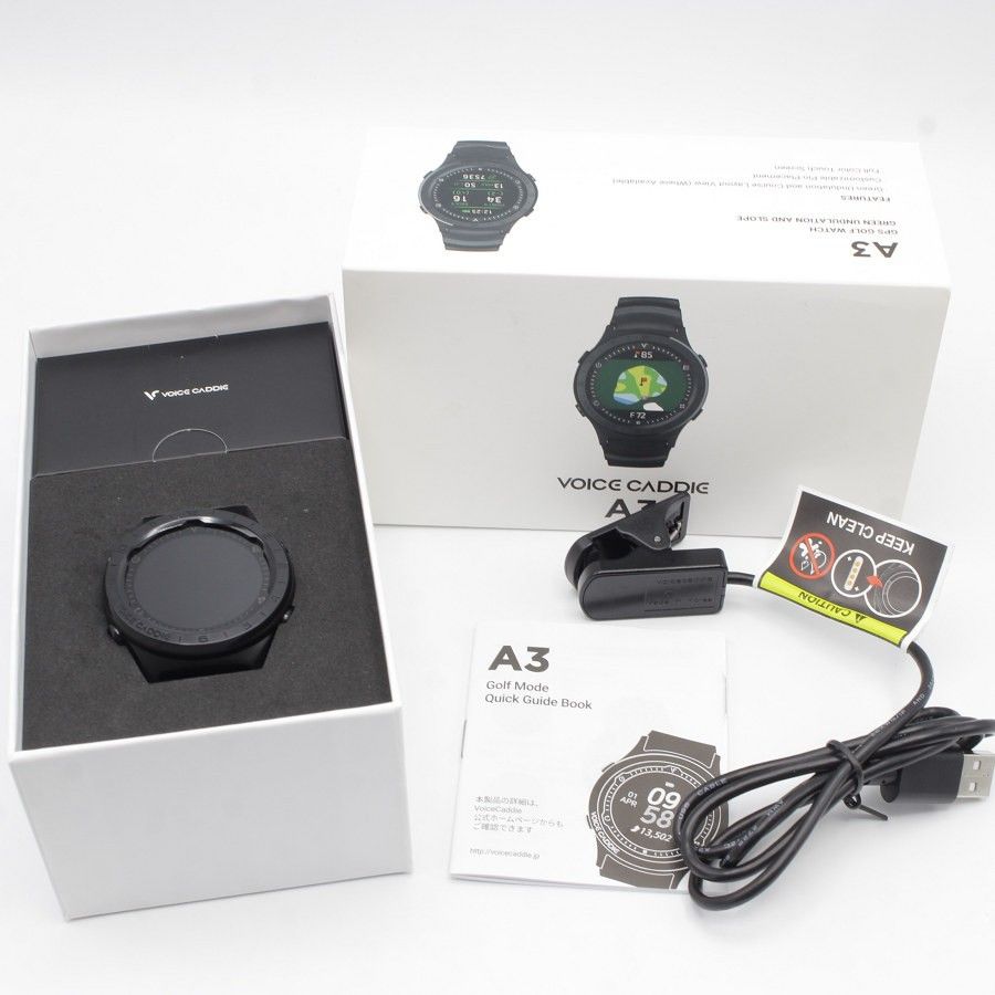 美品】Voice Caddie A3 ブラック GPS時計型距離計測器 ボイス