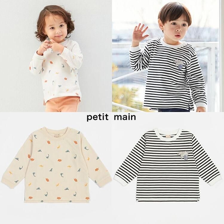 新品 プティマインpetit main 2024年春夏 長袖Tシャツ BOYS