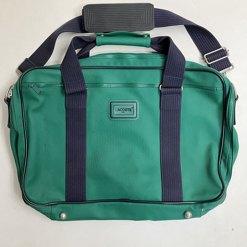 LACOSTE ラコステ ショルダーバッグ 大容量 スポーツバッグ 2way ショルダー A4収納可 品tt グリーン メンズ レディース 1.34kg
