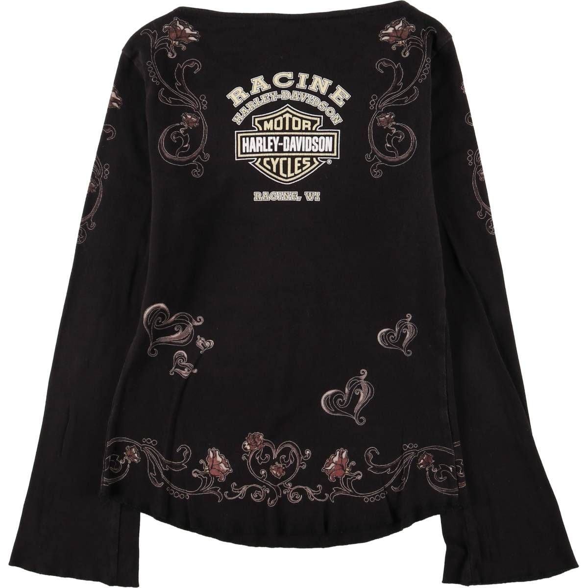 古着 00年代 ハーレーダビッドソン Harley-Davidson 大判プリント ロングTシャツ ロンT レディースL相当|eaa582784