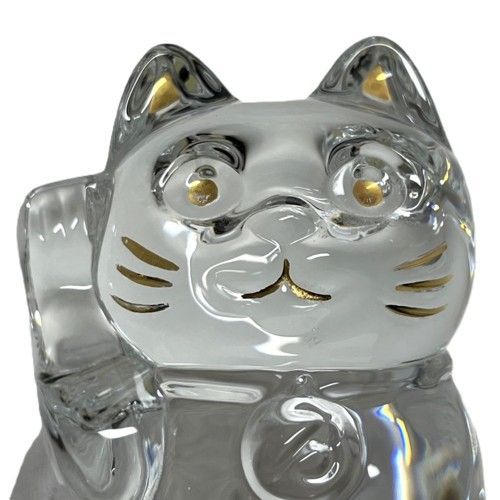 【美品】Baccarat 招き猫 クリスタルガラス バカラ 招き猫 クリスタル Baccarat クリスタルガラス キャット S