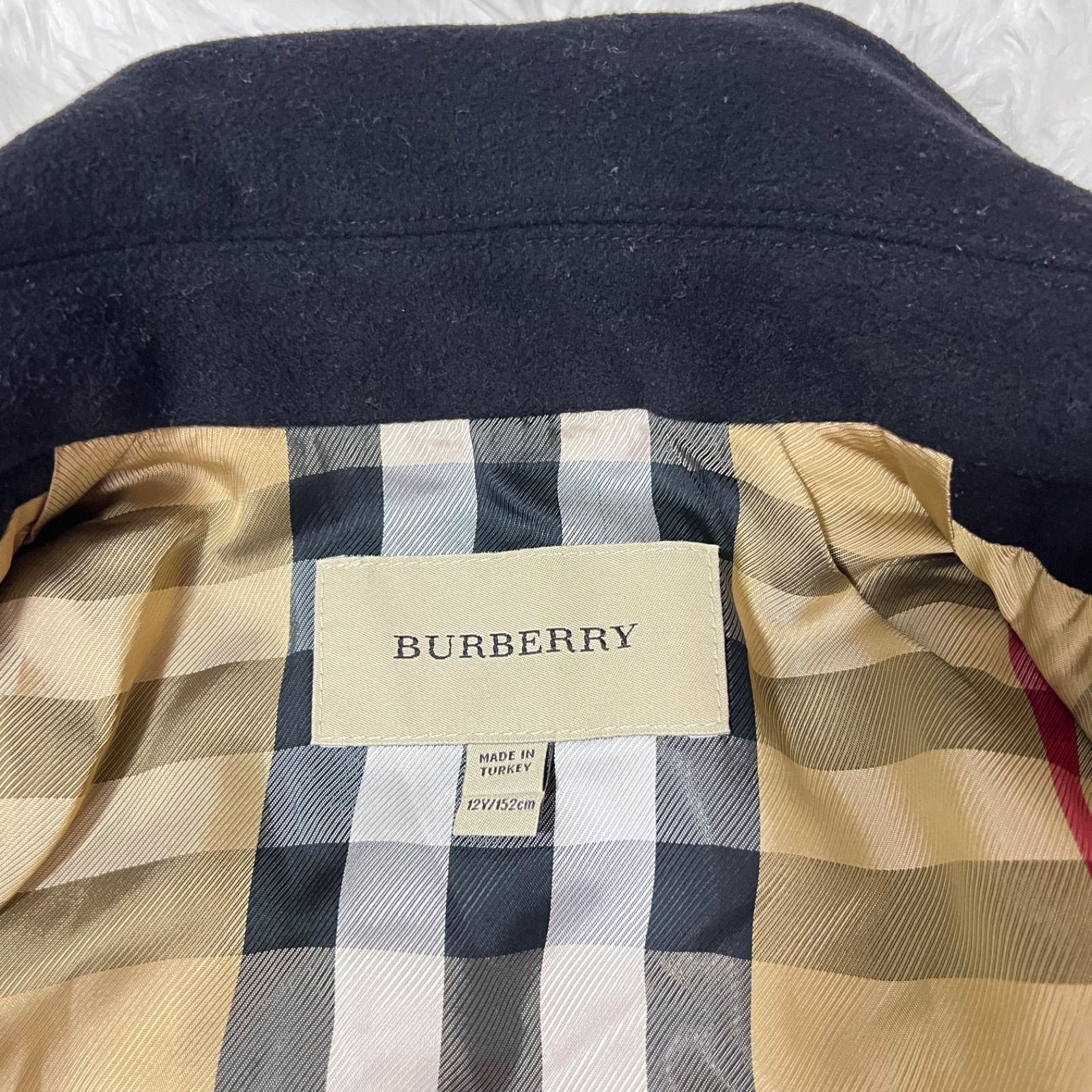 BURBERRY バーバリー カシミヤ混 コート 12Y 152cm ブラック
