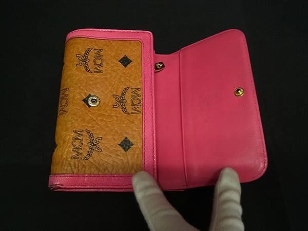 【極美品】MCM エムシーエム 三つ折り財布 ミニウォレット ヴィセトス柄 MCM エムシーエム モノグラム ヴィセトス柄 レザー 三つ折り