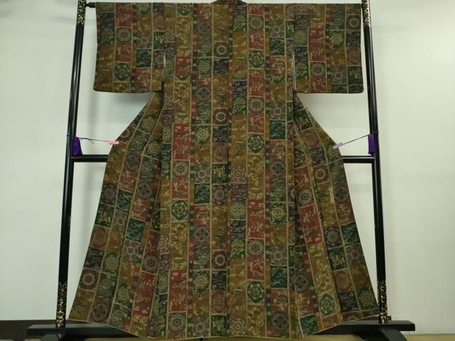 平和屋着物■極上　前田仁仙　仁仙更紗　小紋　更紗鳥獣間道　逸品　DZAA7393kh5 平和屋着物□極上 前田仁仙 仁仙更紗 小紋 更紗鳥獣間道 逸品