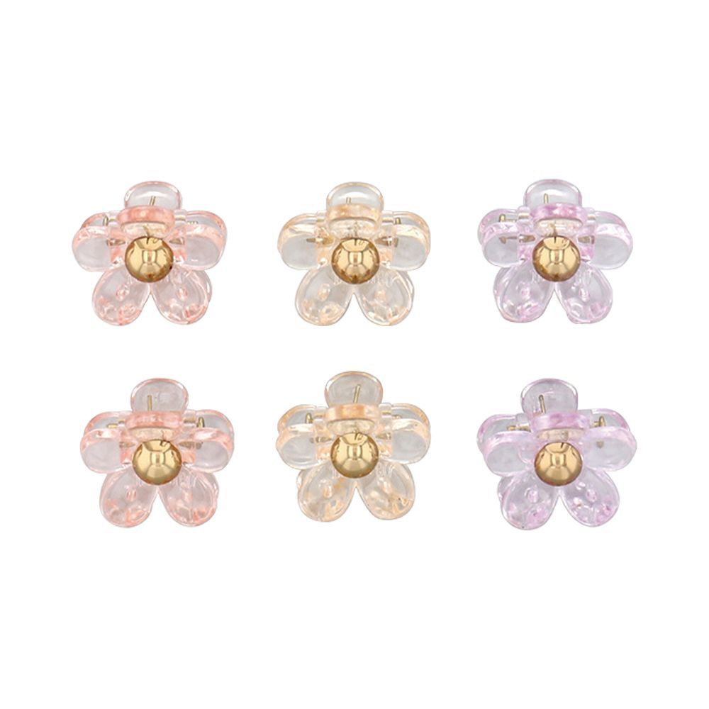 ミニヘアクリップ（6個セット） フラワー HHC0554-PK（ピンク
