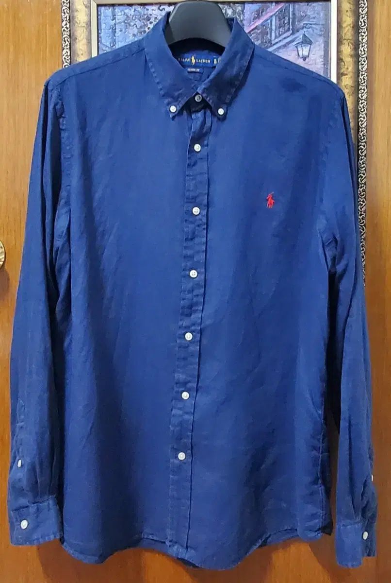 ポロ リネン シャツ ネイビー クラシック xl