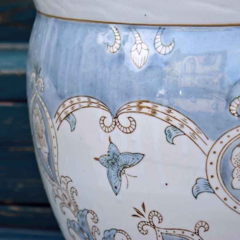 水鉢 大型 芭蕉 13号 睡蓮鉢 火鉢 水連鉢 和モダン ビオトープ - メルカリ